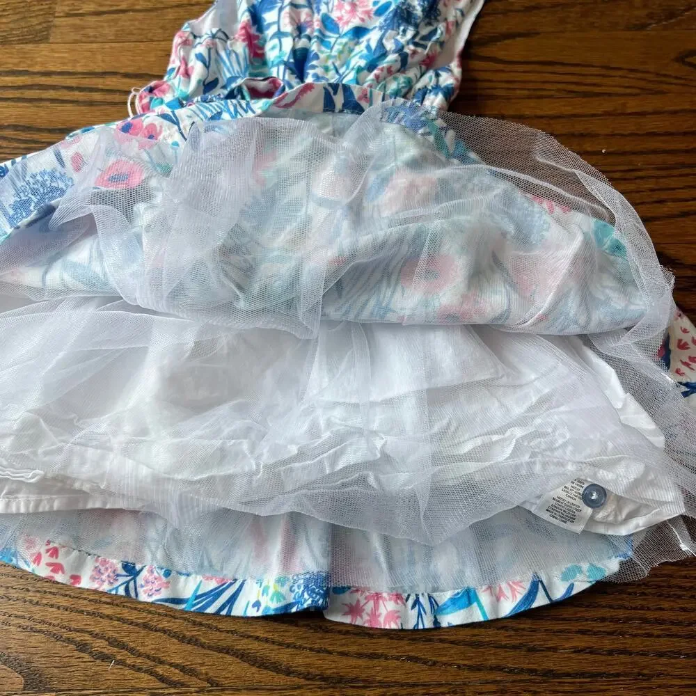Hatley Girl's Floral Sleeveless Tulle Lined Spring Summer Dress - 3